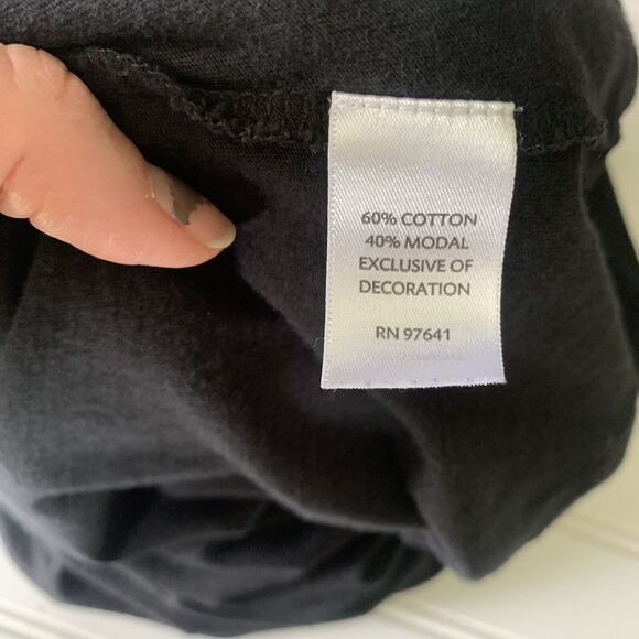 J Jill Womens Medium Black Sleeveless Knit Tank Top Lace Minimalist Cotton Blend - Picture 7 of 7